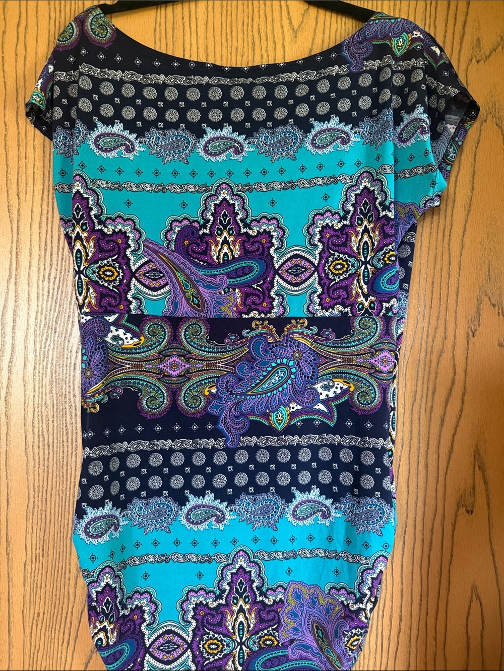 Body Central Navy & Turquoise Paisley Tunic‎ - Picture 2 of 3